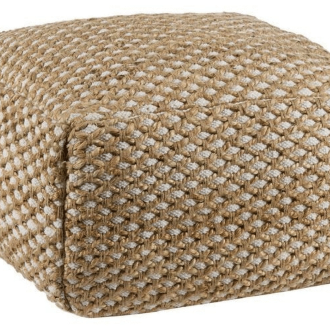 Braided Jute And Cotton Ottoman